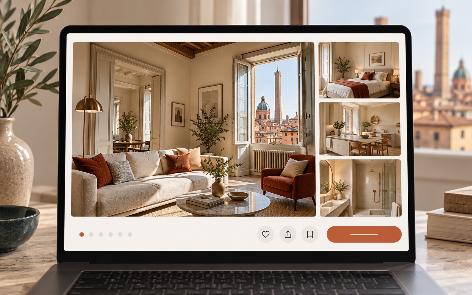 Anteprima della presentazione online di un appartamento a Bologna